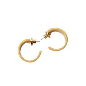 Jenny Bird Womens Gold Tone Light Orange Enamel Hoop Earrings